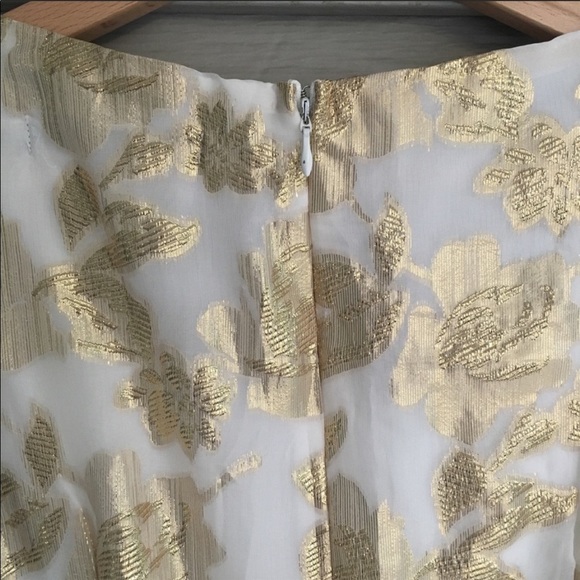 Huesday White and Gold Party Dress - Picture 3 of 3